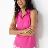 Magenta 1/4 Zip Sleeveless Sport Top