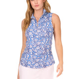 Seaside Floral 1/4 Zip Sleeveless Sport Top