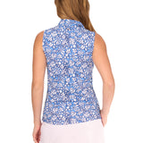 Seaside Floral 1/4 Zip Sleeveless Sport Top