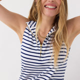 Navy Stripe 1/4 Zip Sleeveless Sport Dress