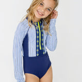 Girls Seaside Long Sleeve One-Piece