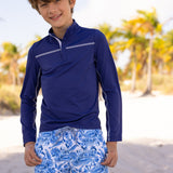 Boys Navy Sport Zip Top