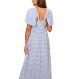 Seaside Flutter Sleeve Maxi Dress