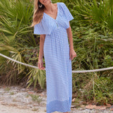 Seaside Flutter Sleeve Maxi Dress