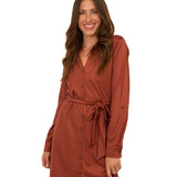 Copper Button Down Shirt Dress