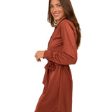 Copper Button Down Shirt Dress