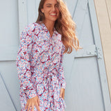 Camden Peony Button Down Shirt Dress