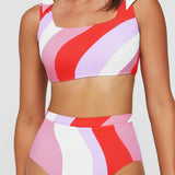 Lauren Square Neck Two-Piece Bikini Top in Pucci
