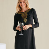 Black/Gold Metallic Keyhole Dress
