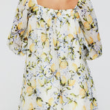 Lina Long Sleeve Cover Up Mini Dress in Lemons