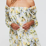 Lina Long Sleeve Cover Up Mini Dress in Lemons