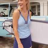 Seaside Embroidered Tankini Top