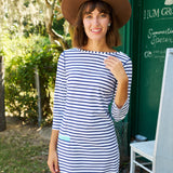 Navy Stripe Cabana Shift Dress
