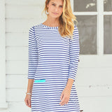 Navy Stripe Cabana Shift Dress