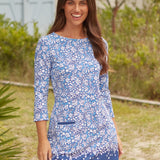 Seaside Floral Cabana Shift Dress