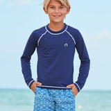 Boys Navy Long Sleeve Cabana Rashguard