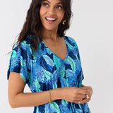 Blue Myers Tie Waist Midi Dress