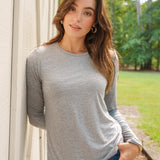 Grey Bamboo Long Sleeve Top