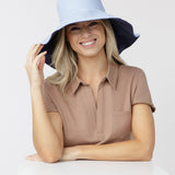 Navy Reversible Wide Brim Sun Hat