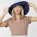 Navy Reversible Wide Brim Sun Hat
