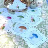 Colorful Quail Linen Cocktail Napkins