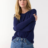 Navy Bamboo Long Sleeve Top