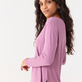 Orchid Hi/Lo Bamboo Long Sleeve Top