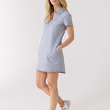 Grey Cotton Polo Dress
