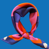 Navy Harts - Silk Scarf - 20"