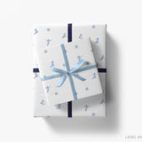 Après Ski White and Blue Gift Wrap