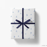 Après Ski White and Blue Gift Wrap