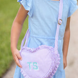 Heart Purse, Seersucker Lavender