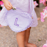 Heart Purse, Seersucker Lavender