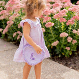 Heart Purse, Seersucker Lavender