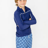 Boys Navy Sport Zip Top