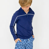 Boys Navy Sport Zip Top