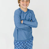 Boys Light Blue Long Sleeve Rashguard
