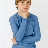 Boys Light Blue Long Sleeve Rashguard