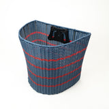 Bicycle Basket | Fog Blue / Red Stripe