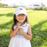 American Flag Bow Baseball Hat (Girls)