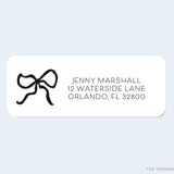 Black Bow Return Address Labels