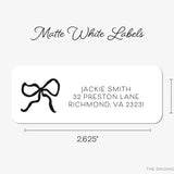 Black Bow Return Address Labels