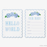 Blue Hydrangea Scalloped Monthly Milestone Cards