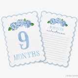 Blue Hydrangea Scalloped Monthly Milestone Cards