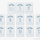 Blue Hydrangea Scalloped Monthly Milestone Cards