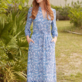 Seaside Floral Button Down Maxi Dress