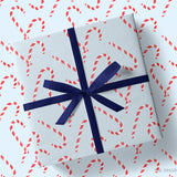 Candy Cane Light Blue Christmas Gift Wrap
