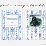 Christmas Crest Blue and White Holiday Photo Card
