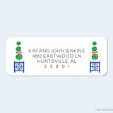 Christmas Topiary Return Address Labels