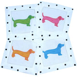 Colorful Dachshund Linen Cocktail Napkins